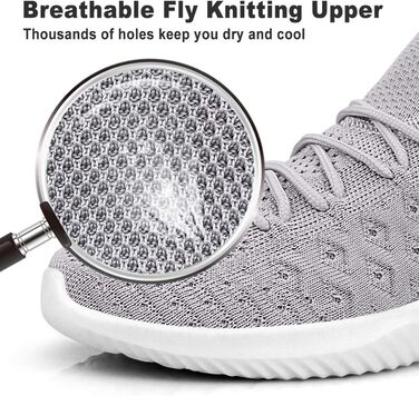 Чоловічі кросівки для бігу Feethit, сірі, дихаючі, легкі, зручні, з антиковзкою підошвою (44 EU)