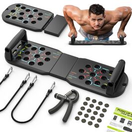 Складані віджимання-грифи 20 в 1 для силових тренувань вдома, фітнес-опори для віджимань Push Up Bar, чорний набір