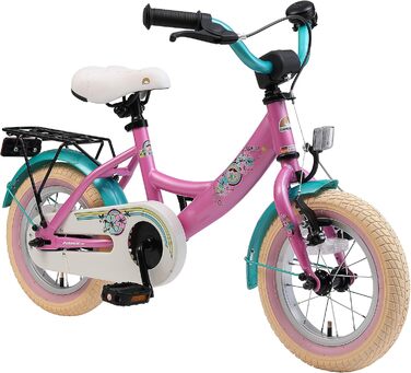 Дитяче велосипед BIKESTAR для дівчаток 3-4 років | 12-дюймовий класичний велосипед | Рожево-білий | Без ризику тестування