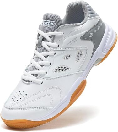 Чоловічі/Жіночі гандбольні кросівки: дихаючі, з антиковзаючою підошвою, легкі, для змагань та тренувань, білі, червоні (білі, сірі, 44 EU)