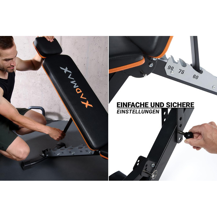 Регульована складана лава для гантелей, посилена тренажерна лава для дому, витримує до 360 кг, багатофункціональна атлетична лава для силових тренувань