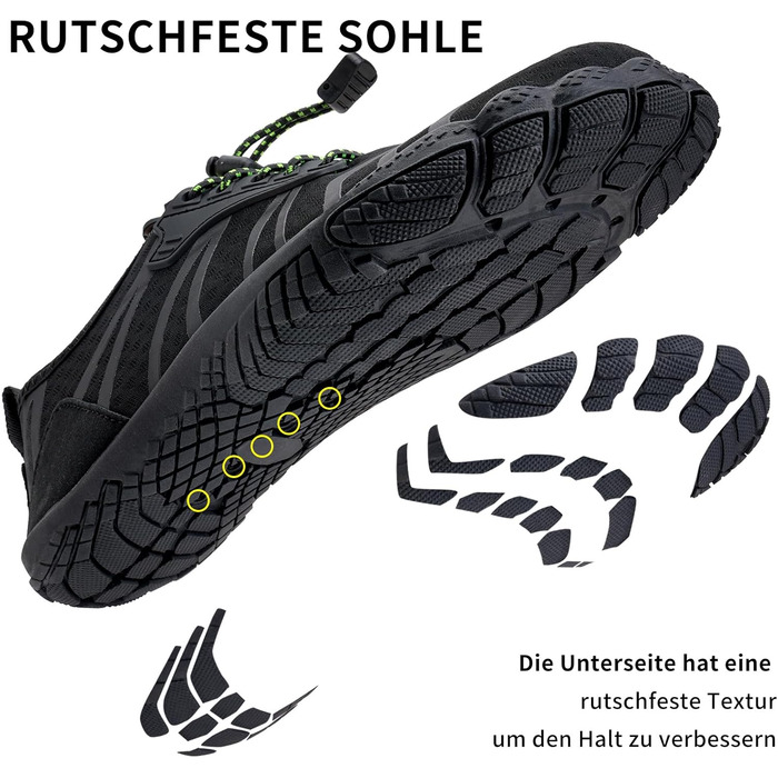 WateLves Взуття для плавання та трейлраннінгу (унісекс) - чорний, 45 EU