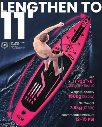 Надувна SUP-дошка для плавання з повним комплектом аксесуарів, 290/320/335 см, для підлітків і дорослих