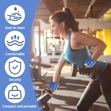 Набір манжет на зап'ястя з регульованою вагою 2 шт. (0.45 кг) для фітнесу, йоги, пілатесу, для жінок та чоловіків, синій