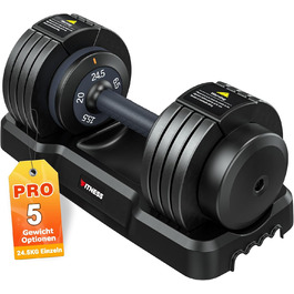 Регульовані гантелі 2x24.5 кг, комплект 2 шт. з антиковзним покриттям для дому