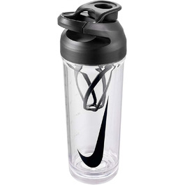 Пляшка для води Nike Hypercharge Shaker 709 мл, прозора/чорна, для дорослих, унісекс