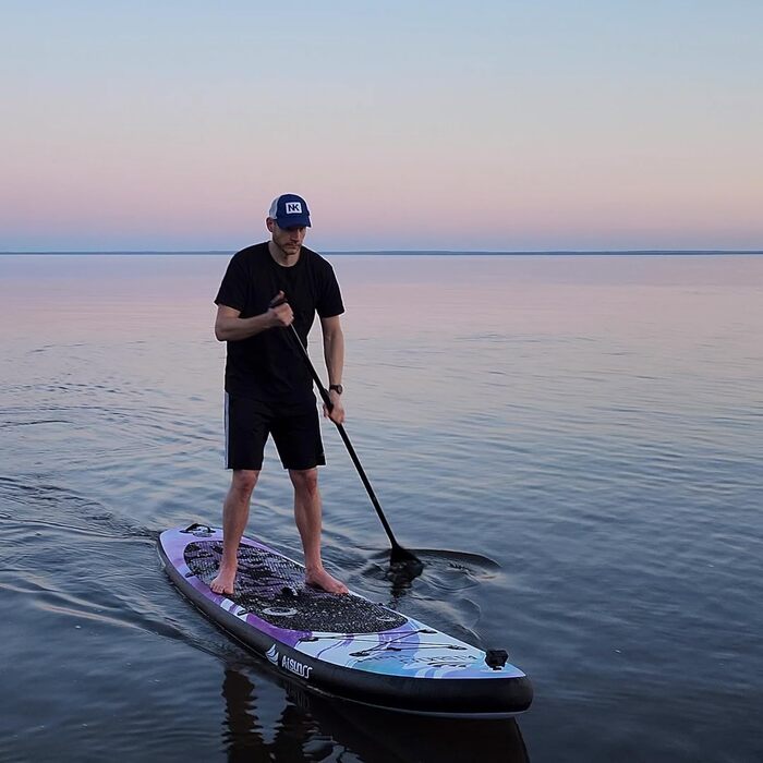 Надувна SUP-дошка AISUNSS з аксесуарами, преміум весло, 10 л водонепроникна сумка, широка стійка конструкція, антиковзке покриття, зручна дека для підлітків