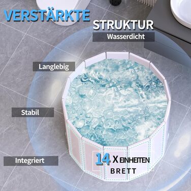 Зручна складана ванна для криотерапії | Ø80 x 75 см | Для спортсменів та дорослих | З ізольованою кришкою | Сірий та білий колір