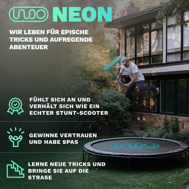 Трюковий самокат Indo Trick Scooter для підлітків, дітей та дорослих - для вулиці та приміщення (Neon, 6-15 років)