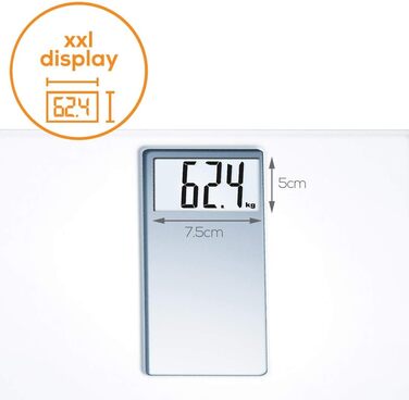 Ваги підлогові Beurer PS 160 з LCD-дисплеєм, великі цифри 4,7 см, вантажопідйомність 180 кг, білий ретро-дизайн