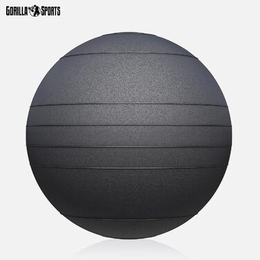М'яч Slam Ball GORILLA SPORTS 10 кг – антиковзний, для фітнесу та кросфіту, чорний, вага 10 кг