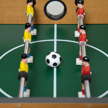 Набір для настільного футболу HOMCOM, кікер, компактна дерев'яна конструкція, 2 м'ячі, табло, коричневий