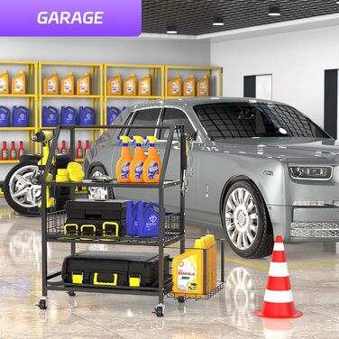 Стійка для гантелей та гир, домашній спортзал, чорна. З гачками та коліщатками. Підходить для гантелей, гир, йога-матів та роликів.