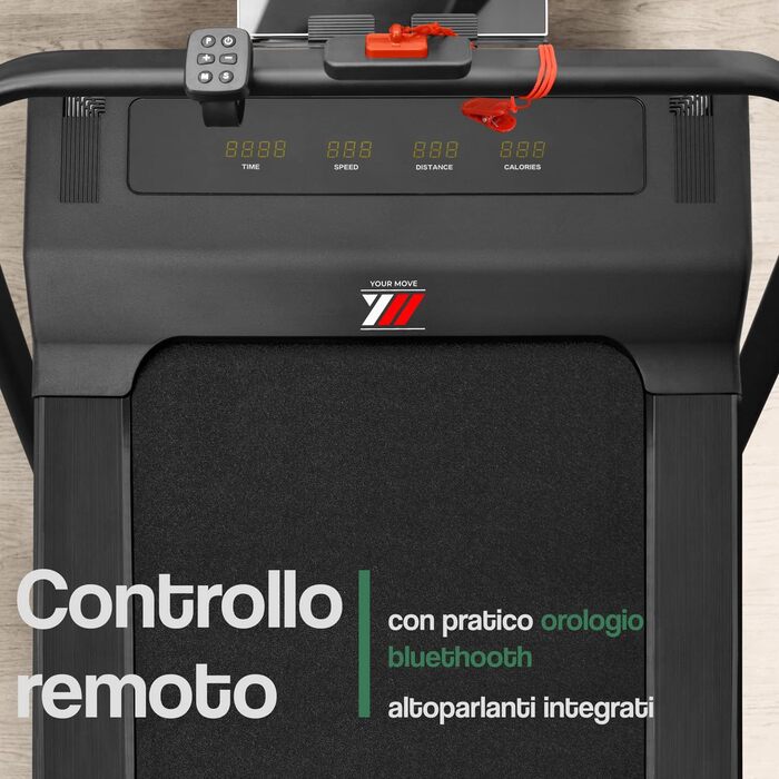 Електрична бігова доріжка та Walking Pad 2 в 1 YM, компактна, чорна, з поручнем і тримачем для планшета, Bluetooth-динаміки, сумісна з KINOMAP і ZWIFT, дистанційне керування, 6 програм