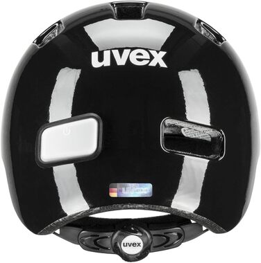 Дитячий велосипедний шолом Uvex HLMT 4 Reflexx, легкий, з LED-підсвіткою, індивідуальне регулювання розміру, 55-58 см, чорний