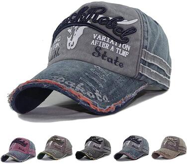 Кепка бейсболка унісекс у вінтажному стилі, регульована retro-кепка для прогулянок та спорту, колір синій