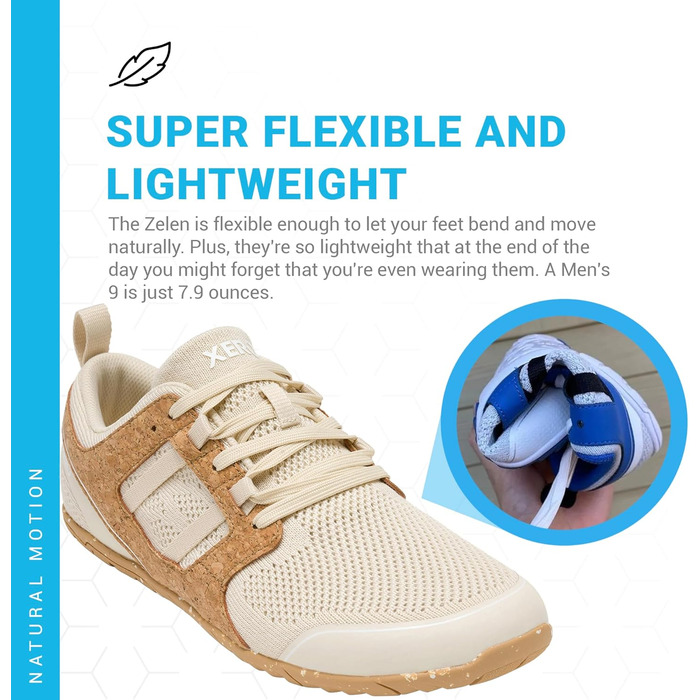 Xero Shoes Zelen: Еко-кросівки для бігу по дорогах (49.5 EU, Корковий)