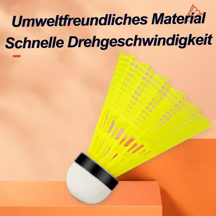 Бадмінтонні м'ячі Kawasaki Federbälle - жовті, нейлонові, для тренувань та змагань, стабільні та довговічні, для гри в приміщенні та на вулиці (повільна швидкість)