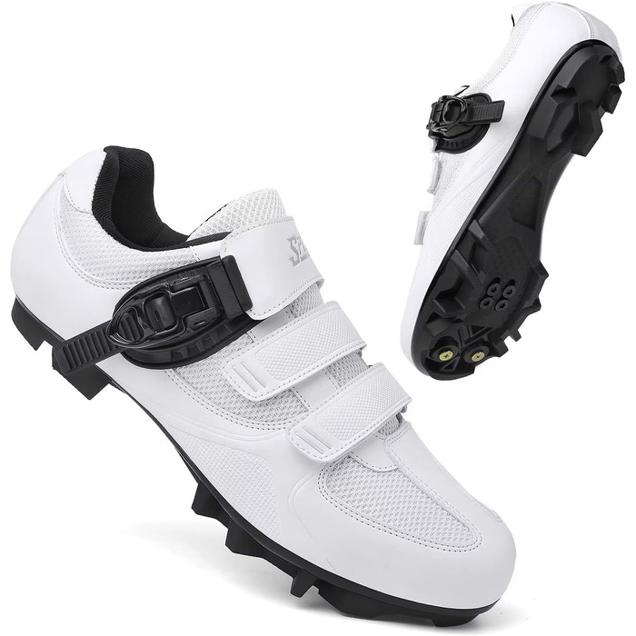 Велотуфлі Mountain для MTB, SPD, чоловічі/жіночі, зелені, з пряжкою (44 EU, C Weiß)