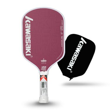 Рікетбол ракетка Kawasaki T700 з карбоновою поверхнею 14 мм, серцевиною з PP Honeycomb (CFS), схвалена USAPA, для змагань, з чохлом/намотуванням (серія King 6) Коричнева