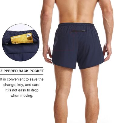 Шорти спортивні чоловічі Suwangi для бігу, легкі, швидковисихаючі з внутрішньою підкладкою та кишенею, блакитні