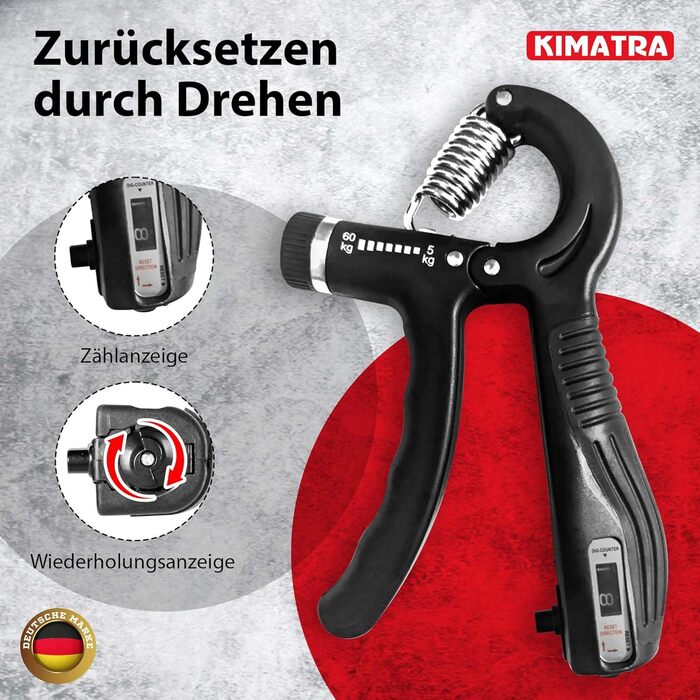 Набір для тренування сили хвата 2 шт. (5-60 кг) - тренажер для пальців, рук та передпліччя. З лічильником, чорний