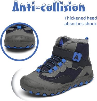 Дитячі зимові черевики Mishansha: теплі, водонепроникні, антиковзаючі, розмір 24-38, блакитні