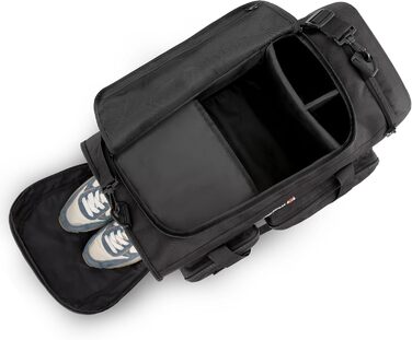 Спортивна сумка для бойових мистецтв 50L чорна для дзюдо, джиу-джитсу, карате з окремими відділеннями та відділенням для взуття