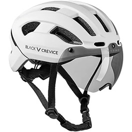 Велосипедний шолом BLACK CREVICE City з LED-ліхтарем і 2 змінними візорами