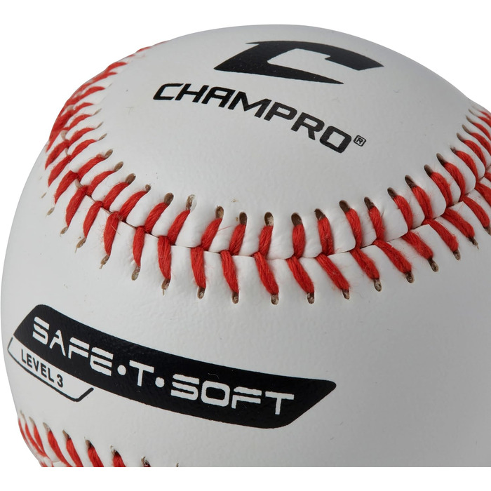 Бейсбольний м'яч Champro Safe-T-Soft (білий, 22.9 см, 12 шт.) - м'який, безпечний для тренувань