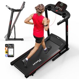 Біговий тренажер FunLife F50/F60: складаний, з регулюванням нахилу, потужний мотор 2.5PS, велика площа для бігу, керування через App & Bluetooth, для дому та фітнес-залу, вимірювання пульсу