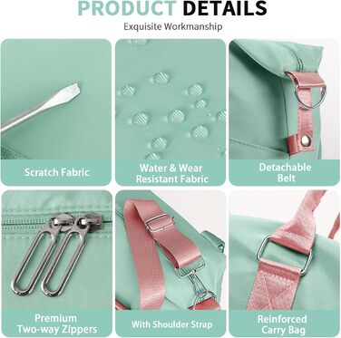 Спортивна сумка Daen: водонепроникна дорожня сумка-мішок для фітнесу та подорожей (синій, зелено-рожевий, M)