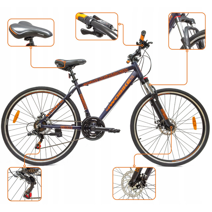 Трекінговий велосипед IWOBIKE Galaxy, рама 18,5 дюйма, колеса 28
