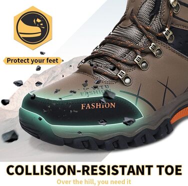 Чоловічі трекінгові черевики Littleplum Khaki 39 EU - тепла підкладка, дихаючі, антиковзаючі, високий верх