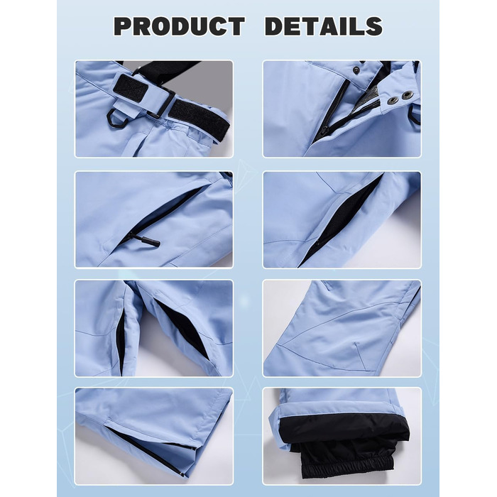 Сніговий костюм чоловічий HOUZONIY, комплект 2-в-1, теплий, вітронепроникний, чорний