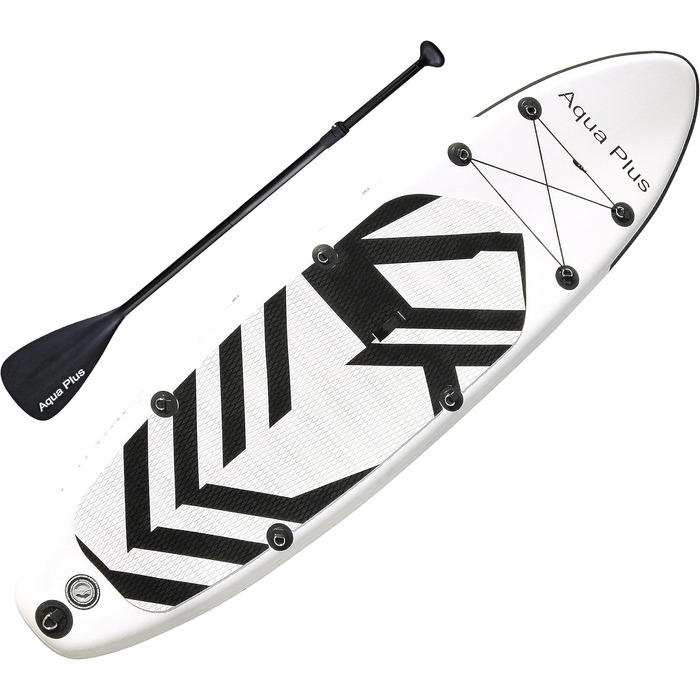 Надувна SUP-дошка Aqua Plus 335x83x15 см, карбонова, для всіх рівнів, з веслом, помпою та рюкзаком