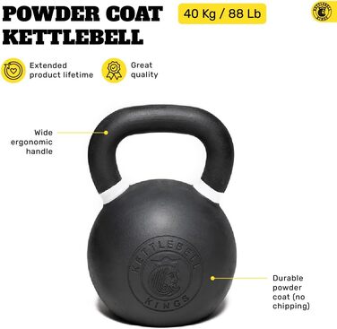 Kettlebell Kings гиря з порошковим покриттям для жінок і чоловіків, довговічна сталева гиря