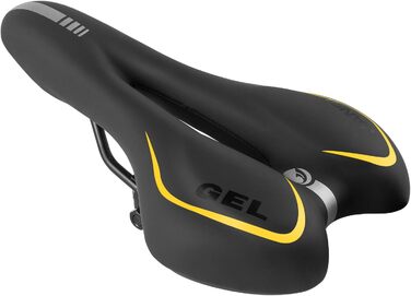 Велосипедне сідло MSDADA Gel MTB: зручне, ергономічне, водонепроникне для MTB, BMX, шосе, міських велосипедів (чорний/жовтий)
