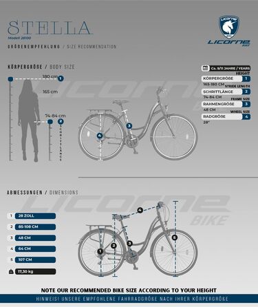 Велосипед Licorne Bike Stella Premium City Bike для міста 20, 24, 26, 28 дюймів, для дівчат, хлопців, жінок і чоловіків, 21/6 швидкостей, голландський сітібайк