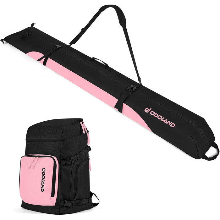 Сумка для лиж Odoland Skitasche Set, рожева: містка, водонепроникна, для подорожей, до 200 см