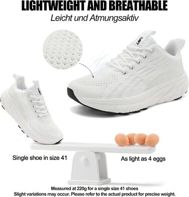 Кросівки для бігу та повсякденного носіння Unisex, білі, 37-46 EU. Зручні, з амортизацією, широка колодка, для фітнесу, тренувань, ходьби.