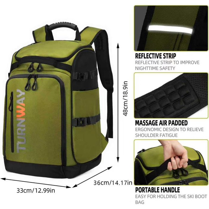 Чохол для лижних/сноубордистських черевиків та скейтборду TurnWay, зелений