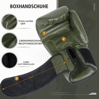 Боксерські рукавички ZERRO для кікбоксингу, тайського боксу та MMA, 12 oz, зелені