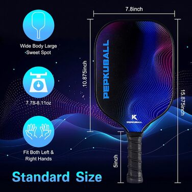 Набір для піклболу: ракетки та лопатки з фібергласовою поверхнею, для чоловіків та жінок