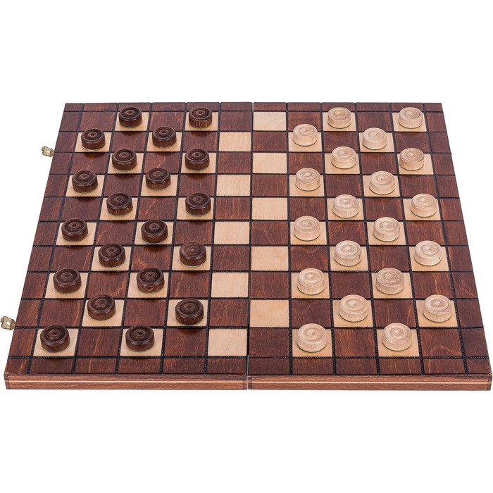 Шашки дерев'яні Square, 100 полів, дошка 40x40 см