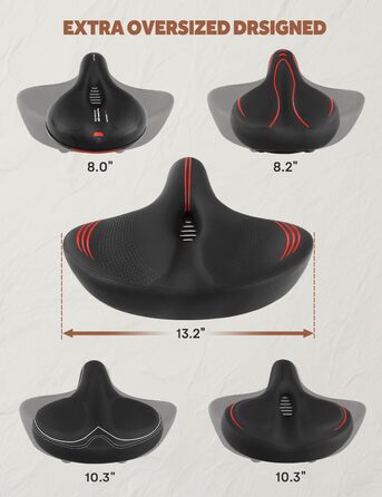 Велике велосипедне сидіння для Peloton Bike & Bike+ – комфортне замінне сидіння для чоловіків та жінок, широке велосипедне сідло, сумісне з аксесуарами Peloton, для тренувальних, електро- та круїзерних велосипедів (Червоний/Подорож, однотонний (Getaway So