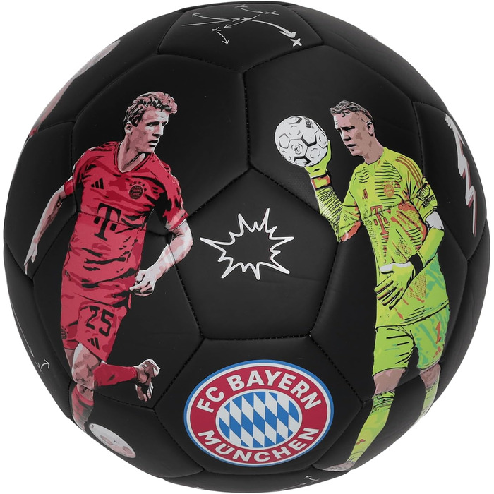 Футбольний м'яч FC Bayern München 2024-25, чорний, розмір 5