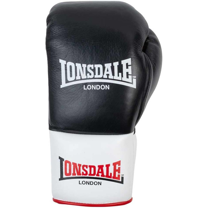 Боксерські рукавички Lonsdale Campton з натуральної шкіри (Чорний/Білий/Червоний, 10 oz L)