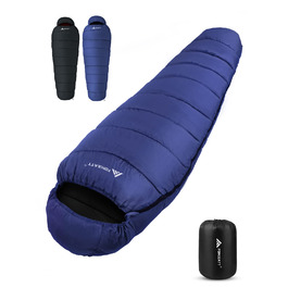 Спальник Forceatt Winter -7℃ до 20℃ (2.4 кг, 210x80 см) Мумія, легкий 4 сезони, водонепроникний, для кемпінгу, туризму, блакитний