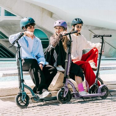 Самокат трюковий Movino Roller Air фіолетовий, складаний, для підлітків та дорослих, з великими пневматичними колесами та регульованим кермом